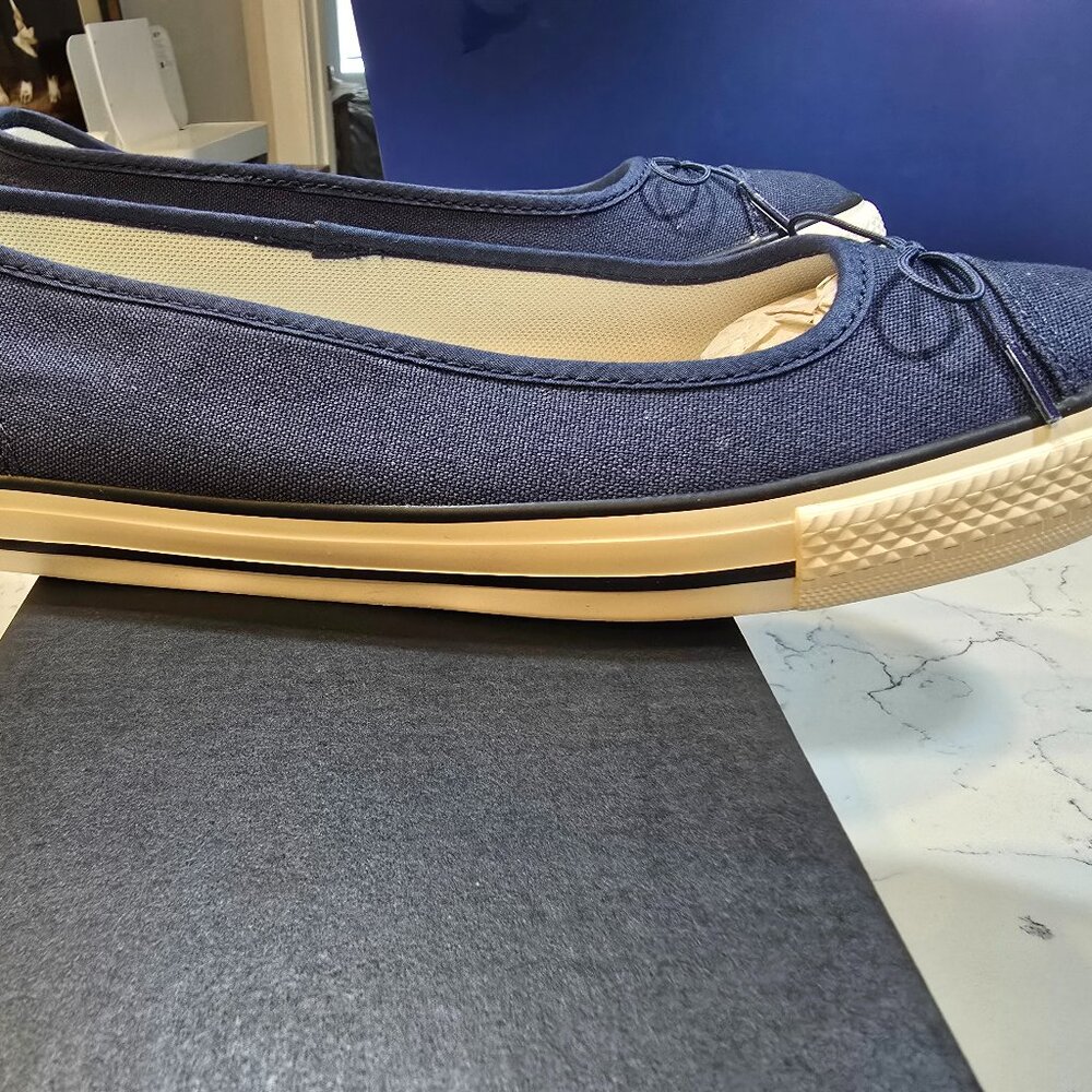 CONVERSE Chuck Taylor All Star Dainty Ballerina Slip-On Navy Womens Size 9 NEW